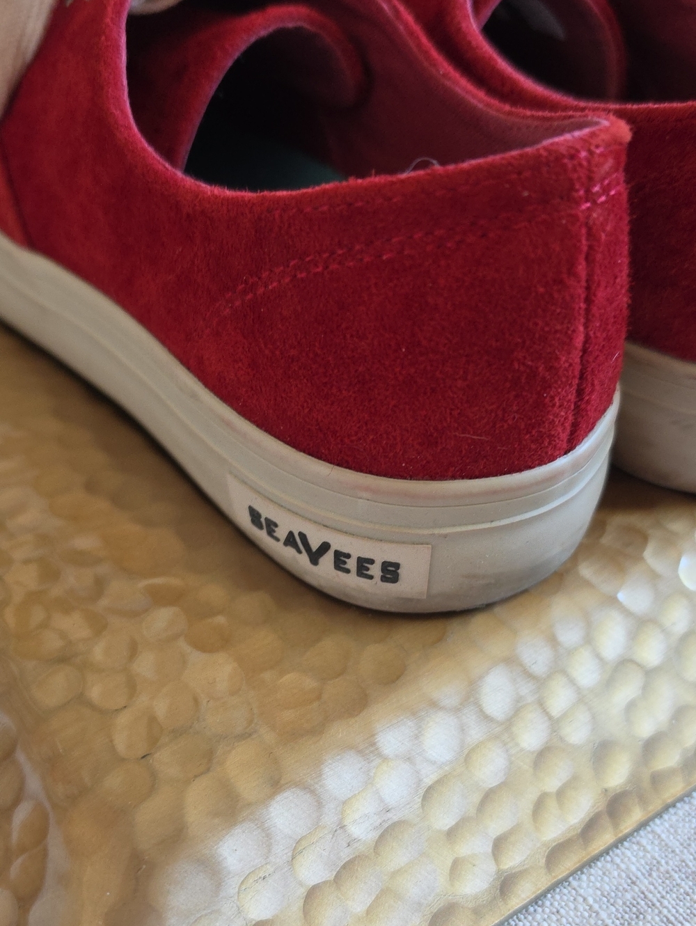 SeaVees Women's Legend Suede Sneakers, Deep Red, 9. - Picture 3 of 9